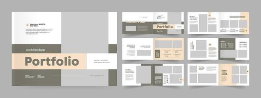Architecture Portfolio Template, Architecture Brochure Design, Landscape Portfolio Layout, Real Estate Magazine Design vector