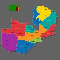 map of Zambia vector