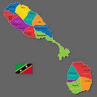 map of Saint Kitts and Nevis vector