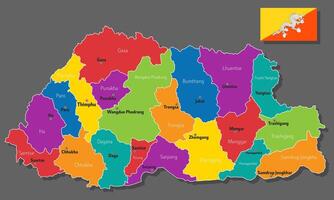 map of Bhutan vector