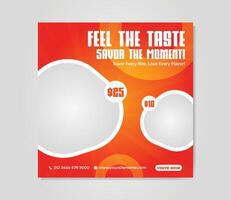 a poster for a restaurant with two circles on it vector