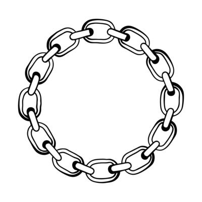 chain link circle frame illustration