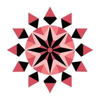 a red and black geometric pattern with a star in the center vector