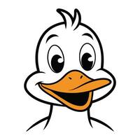a cartoon duck head with an orange beak vector