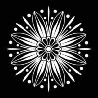 a white flower on a black background vector