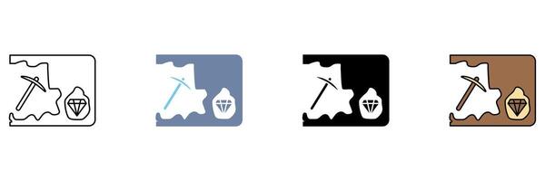 underground mining concept line icon. Simple element illustration. vector