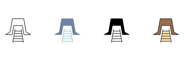 mine concept line icon. Simple element illustration. vector