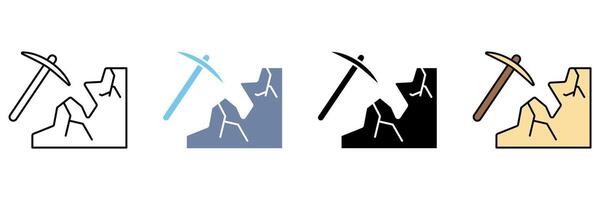 mining concept line icon. Simple element illustration. vector