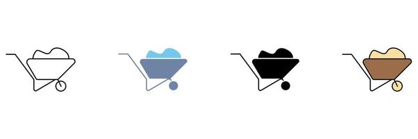 wheelbarrow concept line icon. Simple element illustration. vector