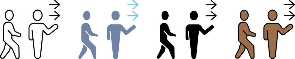 collective direction concept line icon. Simple element illustration. vector