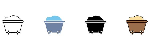 coal wagon concept line icon. Simple element illustration. vector