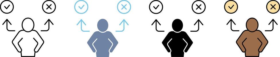 decision making concept line icon. Simple element illustration. vector