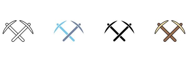 pickaxe concept line icon. Simple element illustration. vector