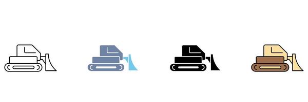 bulldozer concept line icon. Simple element illustration. vector