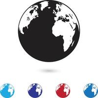 Minimalist Globe Silhouette in Multiple Colors vector