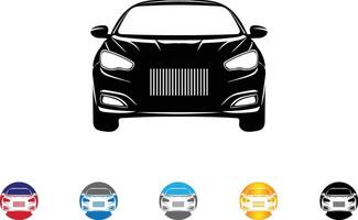 Modern Luxury Car Front View Illustration with Color Variations vector