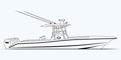 Boat Line Art One Color vector