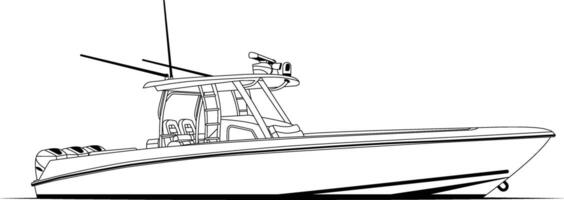 Boat One Color Illustration for Laser cutting vector