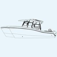 Boat One Color botting icon vector