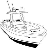 Boat Illustration One Color for Laser Cutting vector