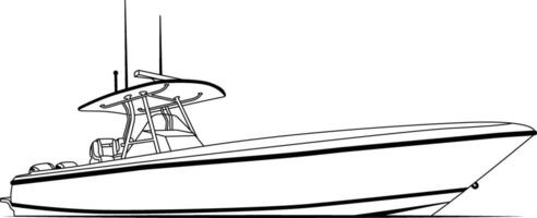 Boat One Color Line Art vector