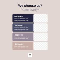 4 Option Infographic with Why Choose Us Graphic Design - Social Media Banner vector