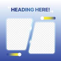 Neubrutalism Style Graphic Post Design with Image placeholders vector
