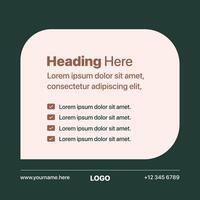 Simple and Modern Style Quote Card - Testimonial Design - Square Banner Design vector
