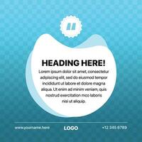 Simple and Modern Style Quote Card - Circular Shape Testimonial Design vector