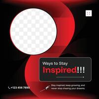 Modern Style Social Media Graphic Design - Red Square Banner - UI UX Style Design vector