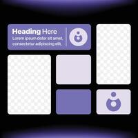 Modern Style Social Media Graphic Design - Flip Card Style Square Banner - UI UX Style Post Design vector