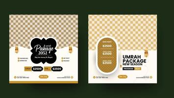Umrah Package ,Travel to Mecca for a Blessed Journey social media post template vector