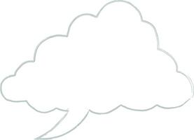 A scloud-shaped speech bubble with a gray outline, vector