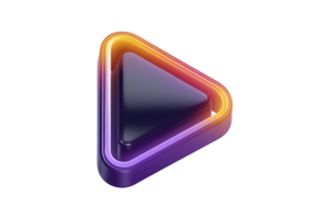 A 3D rendering of a play button icon. png