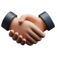 3D Cartoon Business Handshake on transparent background png