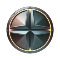 High-Tech Circular Shield Design with Geometric Patterns png