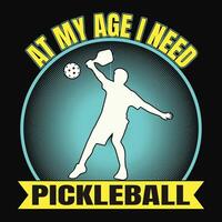 at my age i need pickleball vector