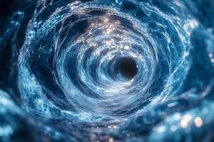 Hypnotic Swirling Vortex of Water and Light for Abstract Design and Concepts photo