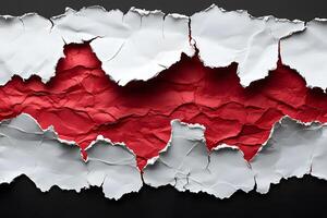 Dynamic Torn Paper Abstract with Red and White Layers for Creative Design photo