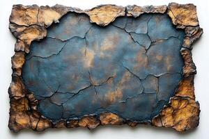 Rustic Textured Stone Frame with Weathered Cracks for Background Design photo