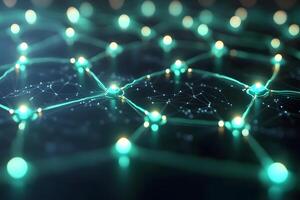 Digital Network Connectivity with Glowing Nodes for Technology and Innovation photo