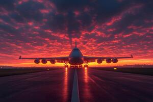 Majestic Airliner at Sunset Aviation and Travel Concepts for Posters and Prints photo