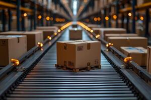 Efficient Logistics and Distribution in Modern Warehouse with Automated Conveyor System photo