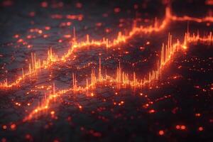 Dynamic Data Visualization with Glowing Digital Landscape for Tech Presentations photo