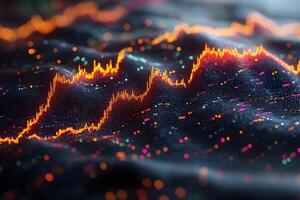 Dynamic Digital Data Visualization for Financial Market Analytics Print and Design photo