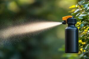 Garden Watering Spray Bottle on Sunny Day for Nature and Gardening Projects photo