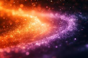 Cosmic Energy Waves Abstract Orange and Purple Glow for Digital Art and Background Design photo