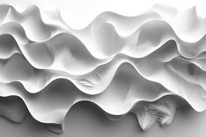 Abstract 3D White Wave Patterns for Modern Design and Artistic Backgrounds photo