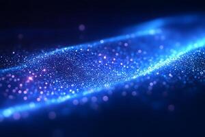 Abstract Blue Particle Wave Futuristic Background Design for Digital Projects photo