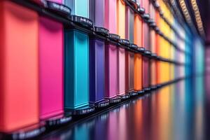 Vibrant Color Palette Display in Modern Art Design Concept for Creative Inspiration photo